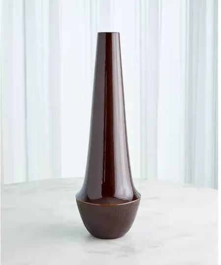 Global Views Striped Flair Large Vase, Garnet