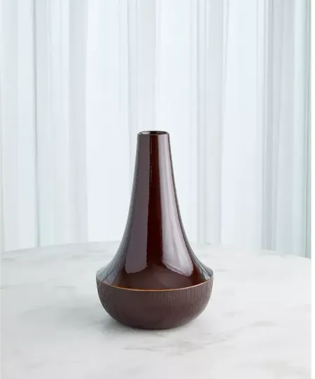 Global Views Striped Flair Small Vase, Garnet