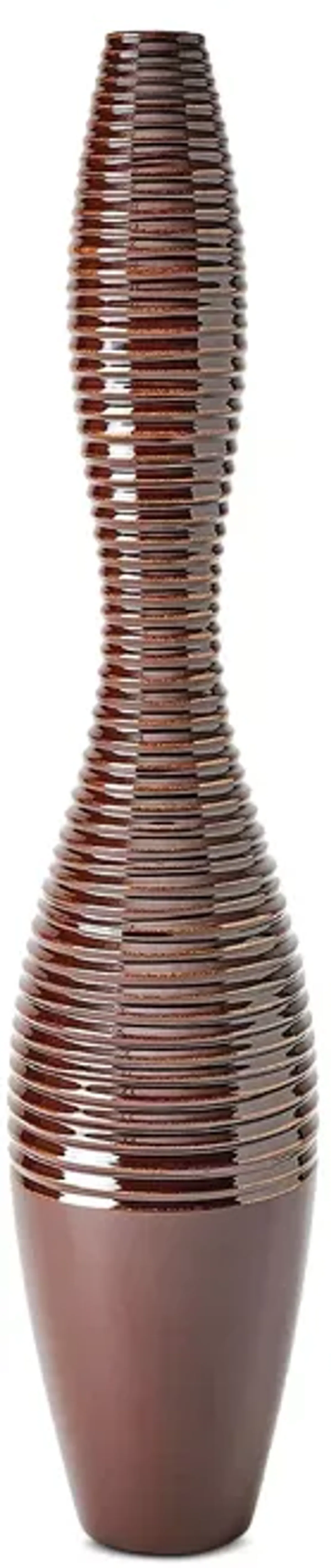 Global Views Ribbed Vase, Garnet