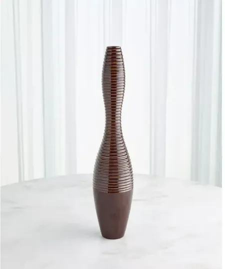 Global Views Small Ribbed Vase, Garnet