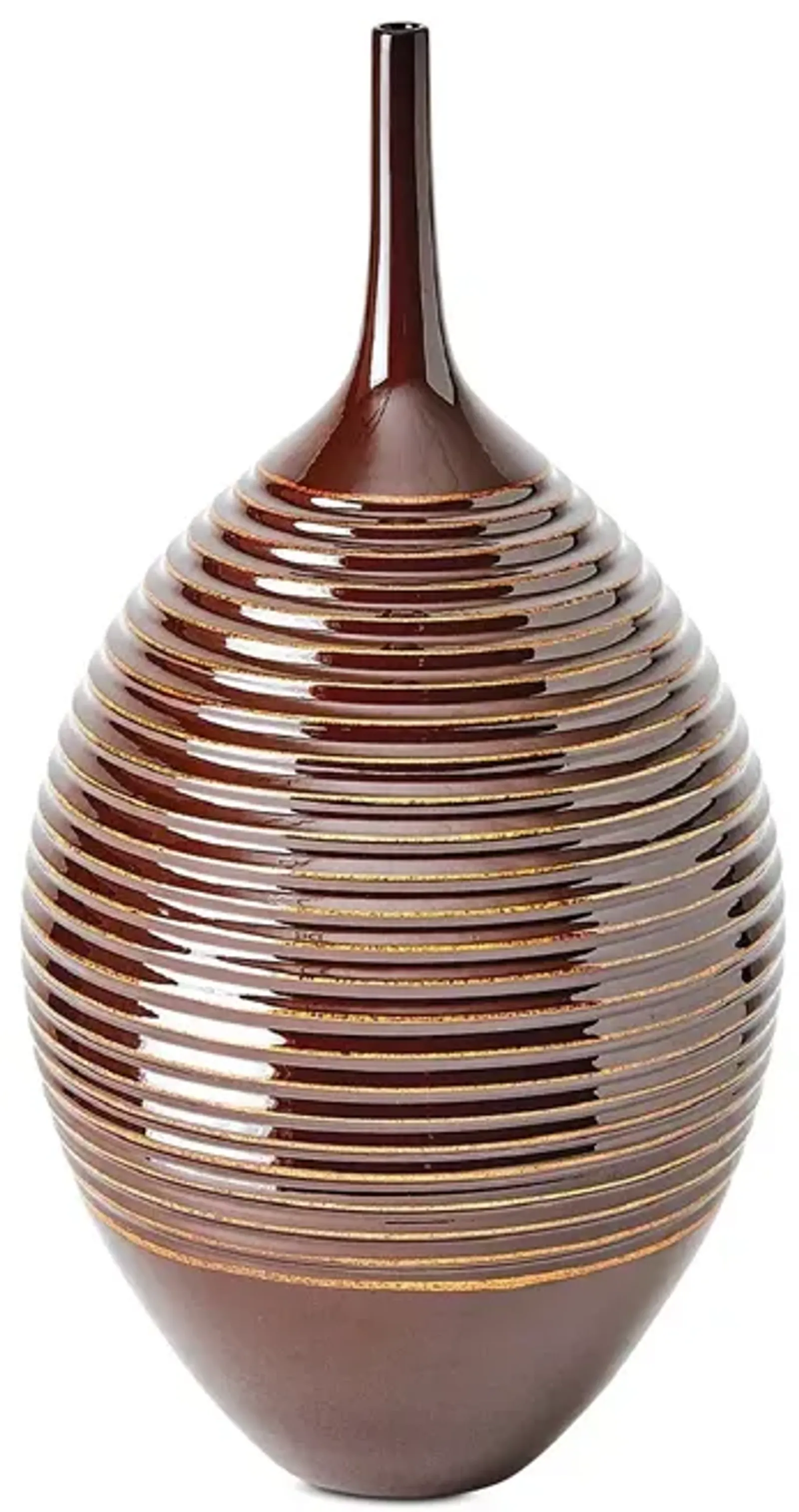 Global Views Ribbed Bottle, Garnet