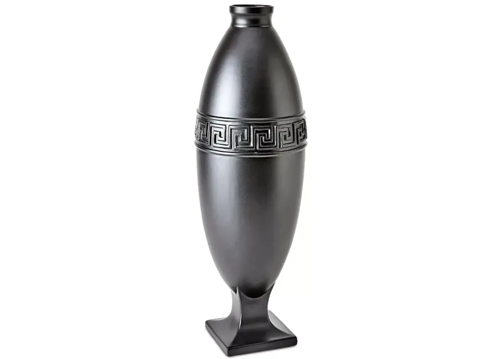 Global Views Large Greek Key Vase, Black