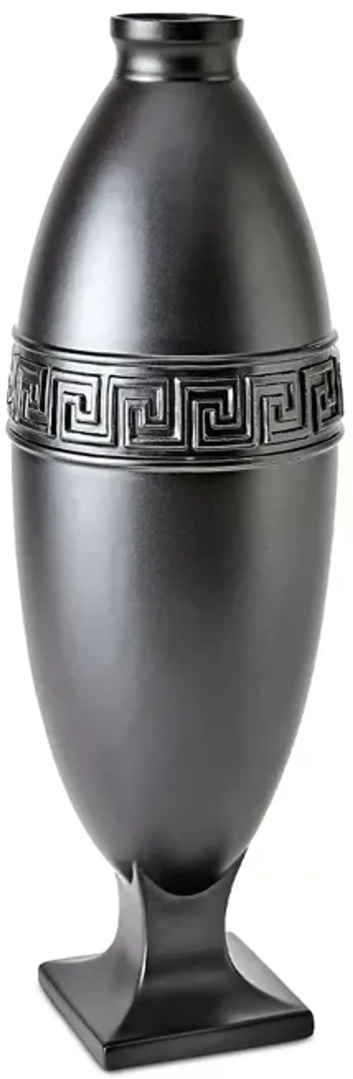 Global Views Large Greek Key Vase, Black