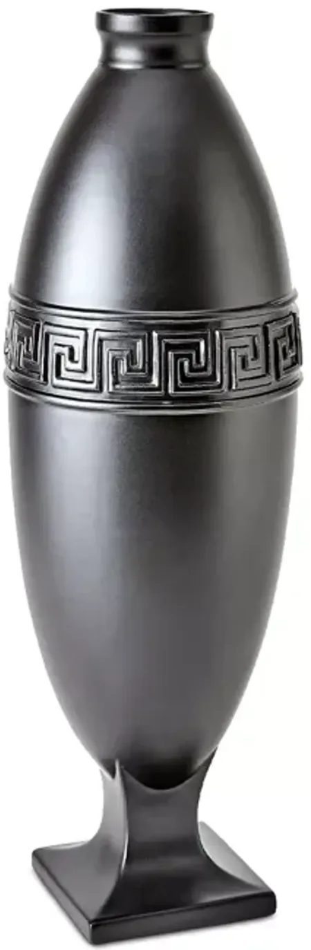 Global Views Large Greek Key Vase, Black