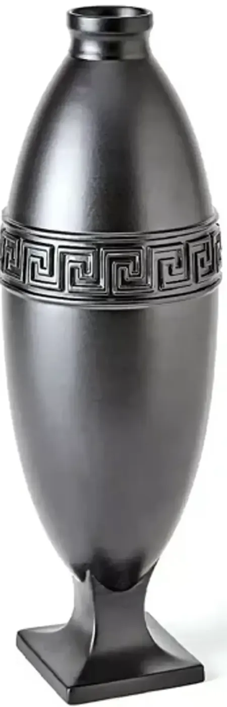Global Views Small Greek Key Vase, Black
