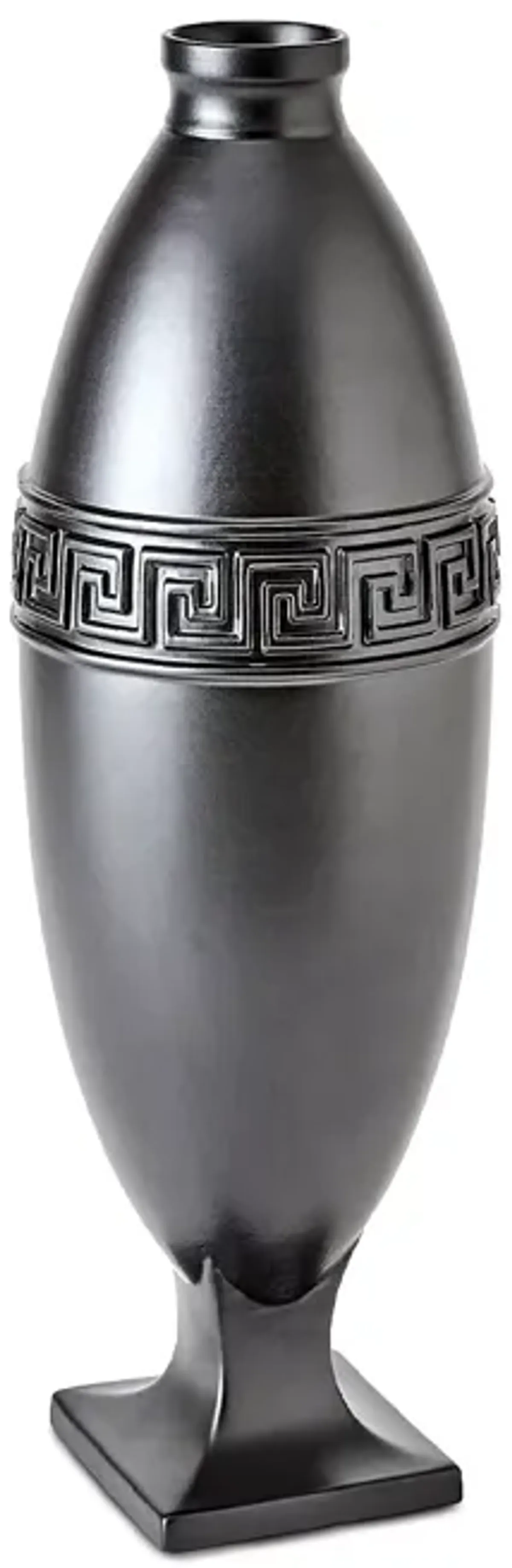 Global Views Small Greek Key Vase, Black