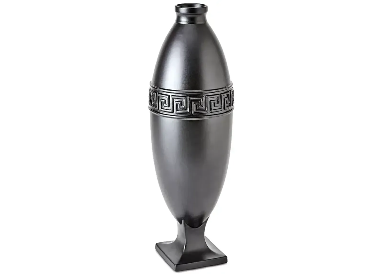 Global Views Small Greek Key Vase, Black