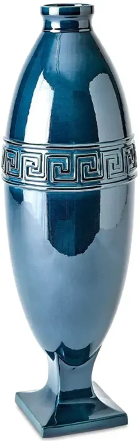 Global Views Greek Key Vase Azure, Large