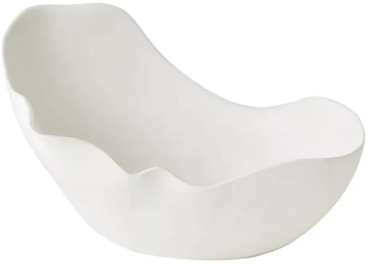 Global Views Horn Bowl Matte White, Medium