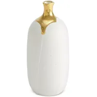 Global Views Dipped Golden Crackle Cylinder Vase, Small
