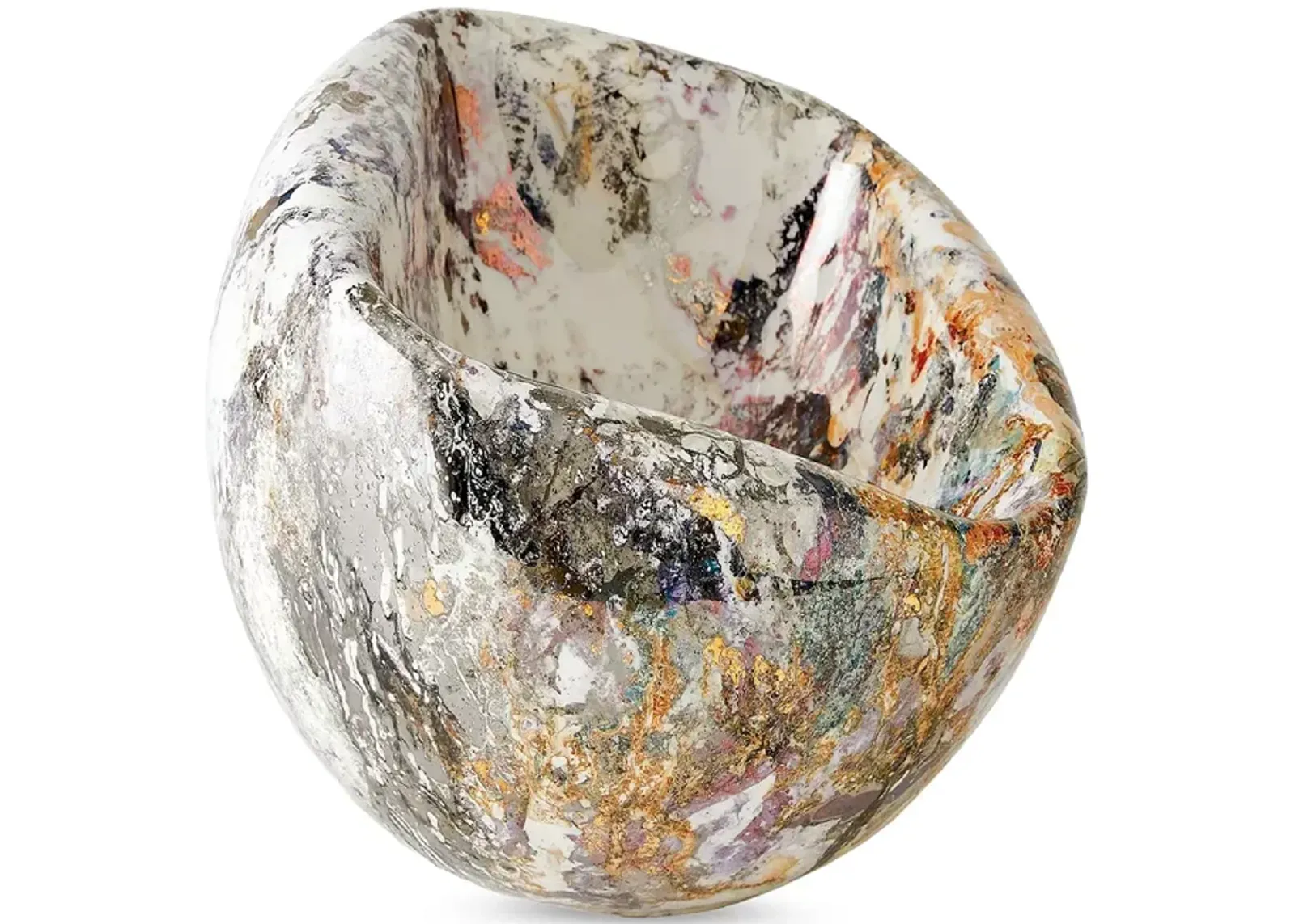 Global Views Ceramic Squished Bowl, Large