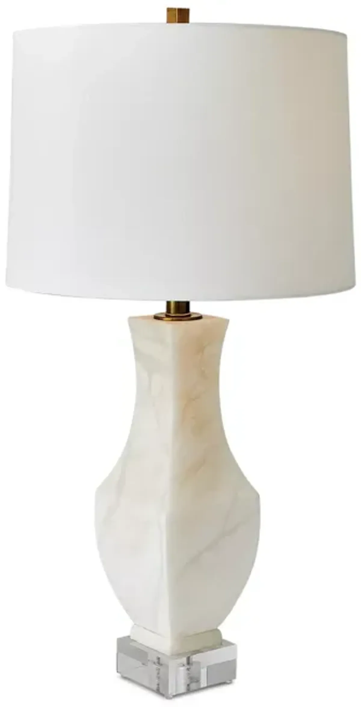 Global Views Alabaster Square Urn Lamp