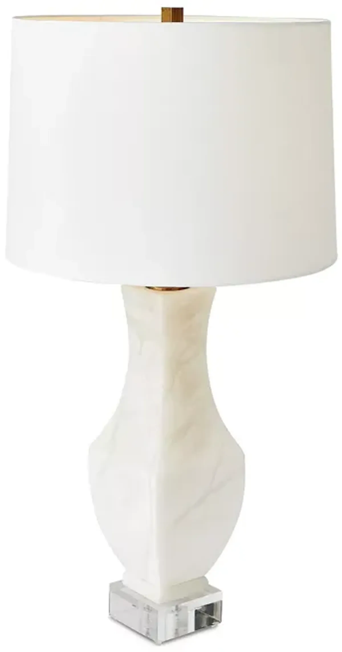 Global Views Alabaster Square Urn Lamp