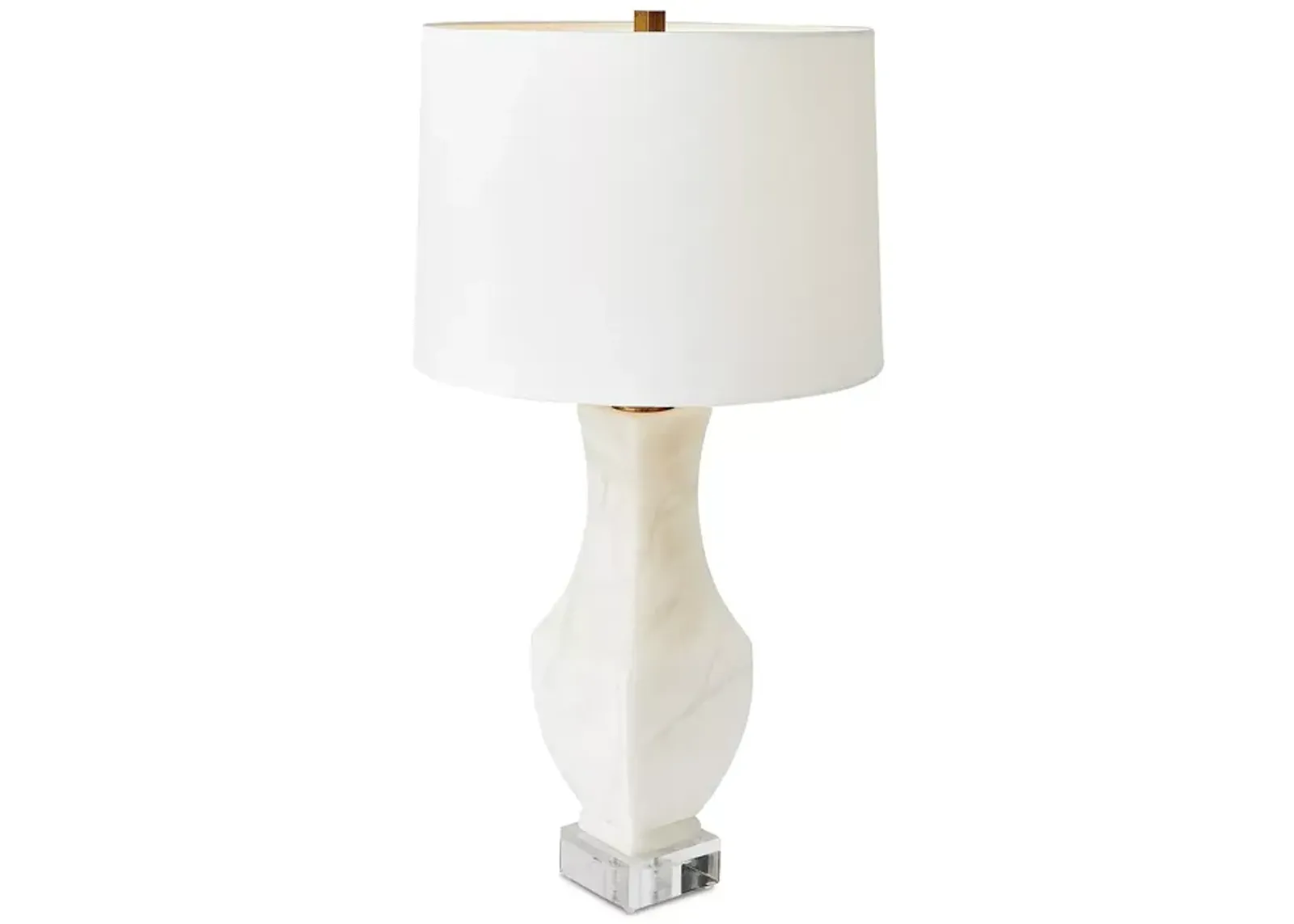 Global Views Alabaster Square Urn Lamp