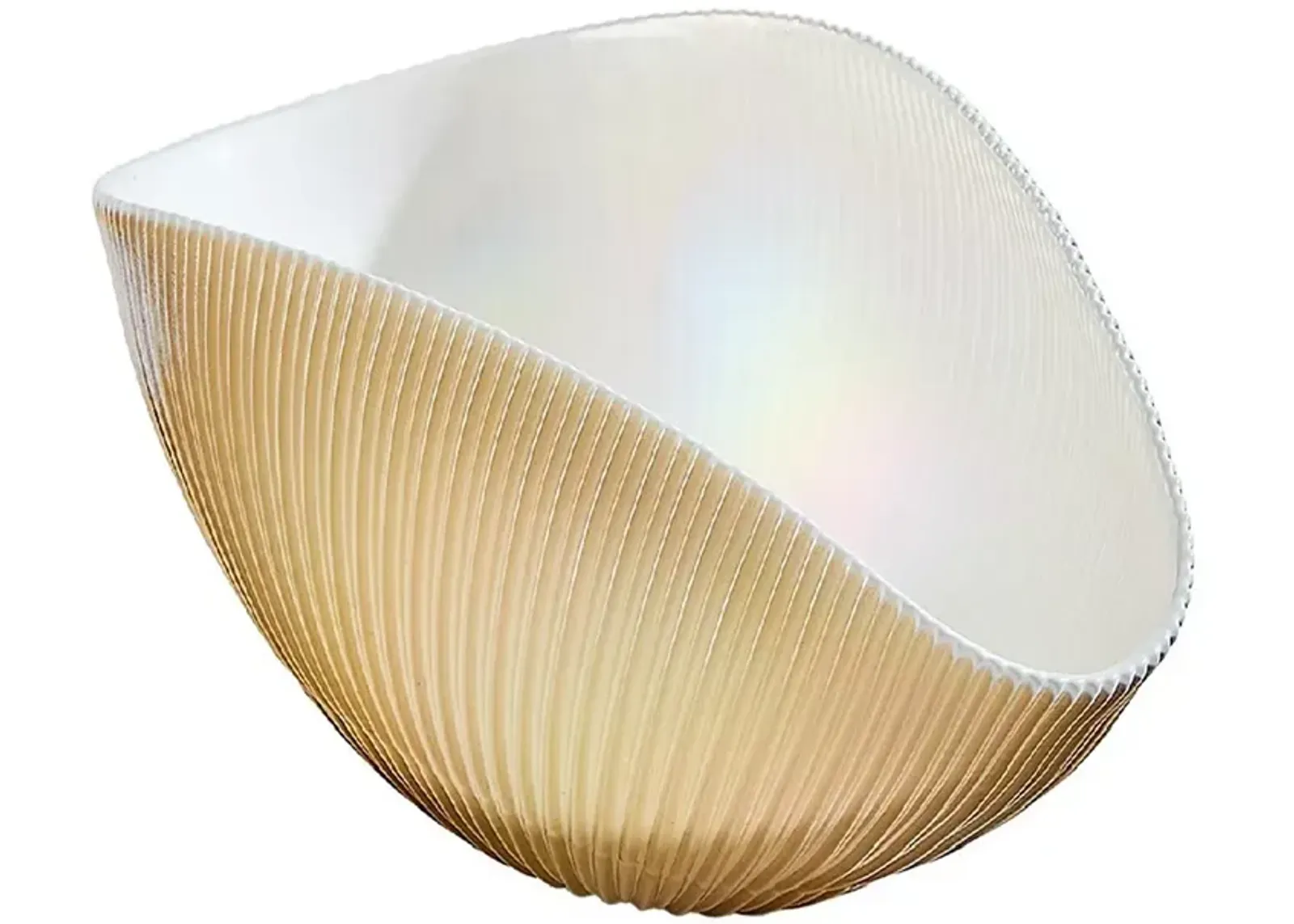 Global Views Pleated Bowl Camel/Ivory, Small