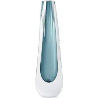 Global Views Triangle Cut Glass Vase