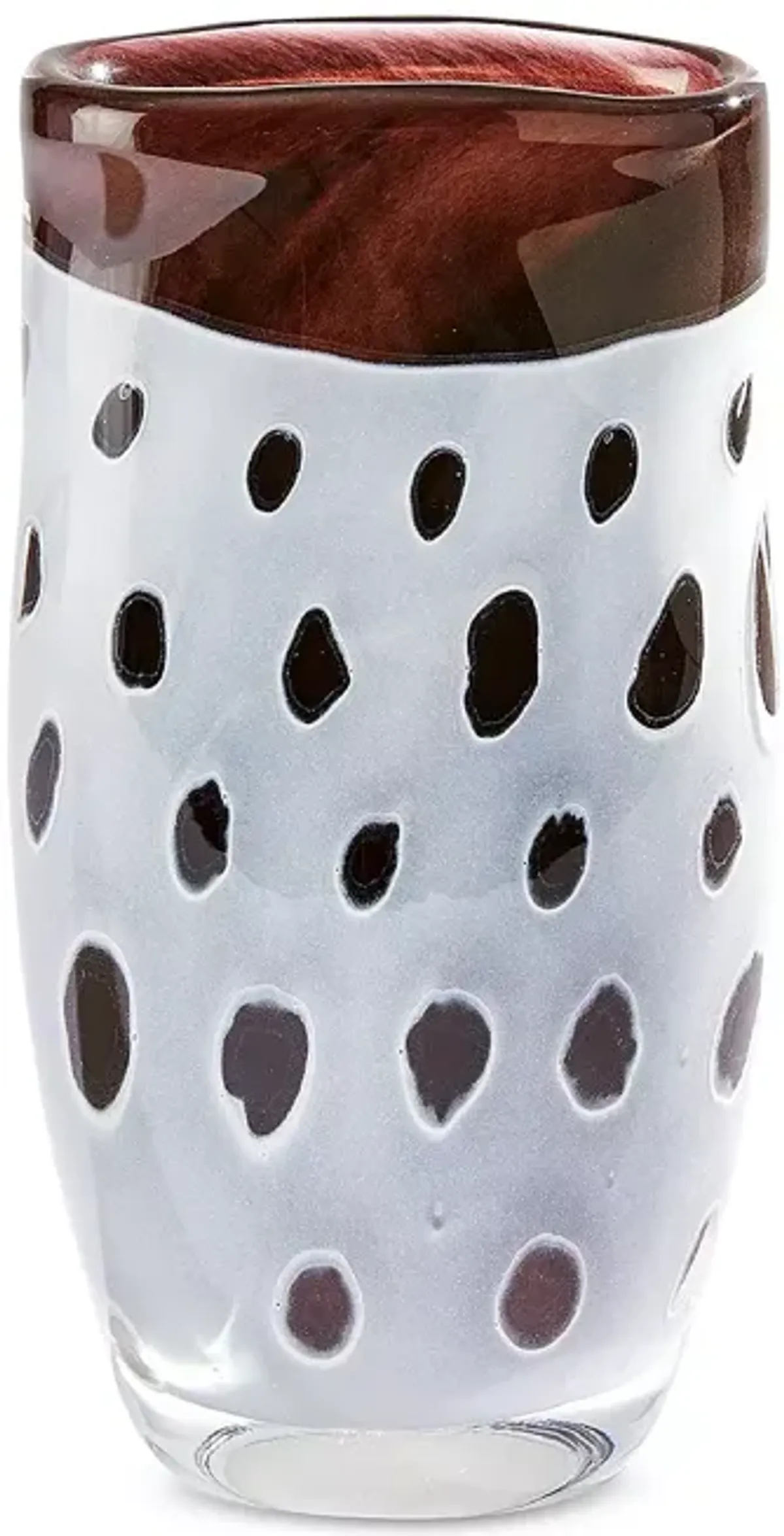 Global Views Netted Vase in White on Black