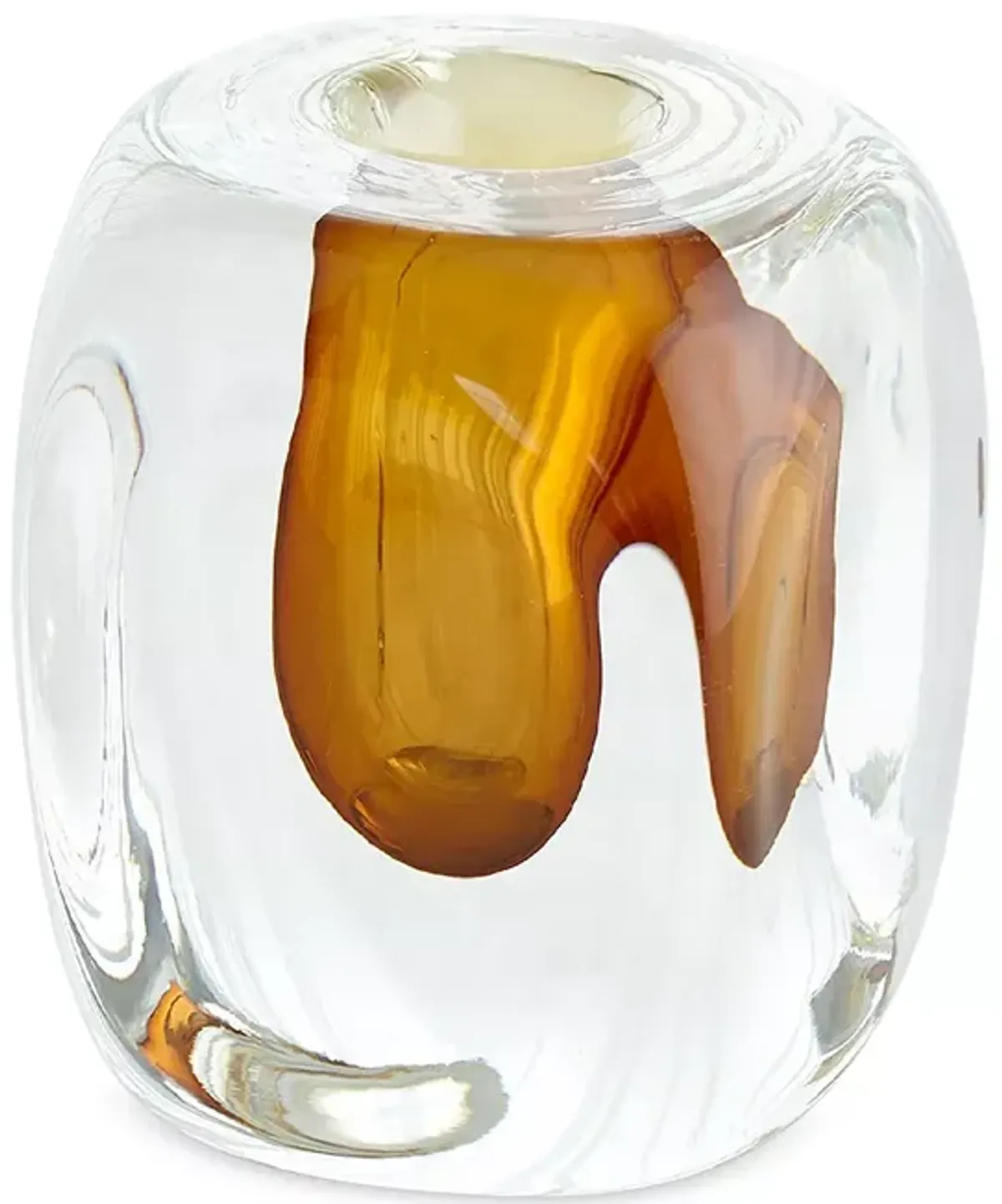 Global Views Square Vase in Amber