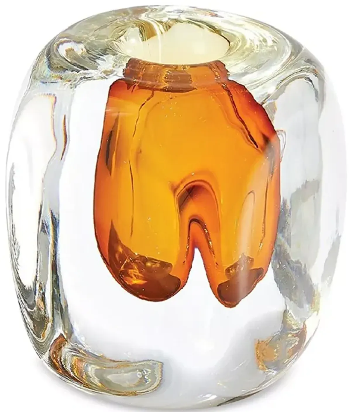 Global Views Square Vase in Amber