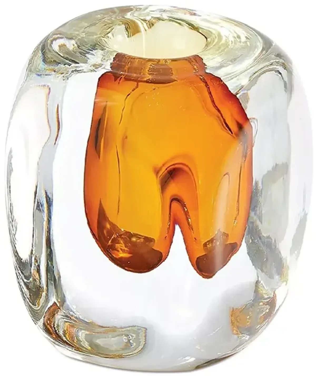 Global Views Square Vase in Amber