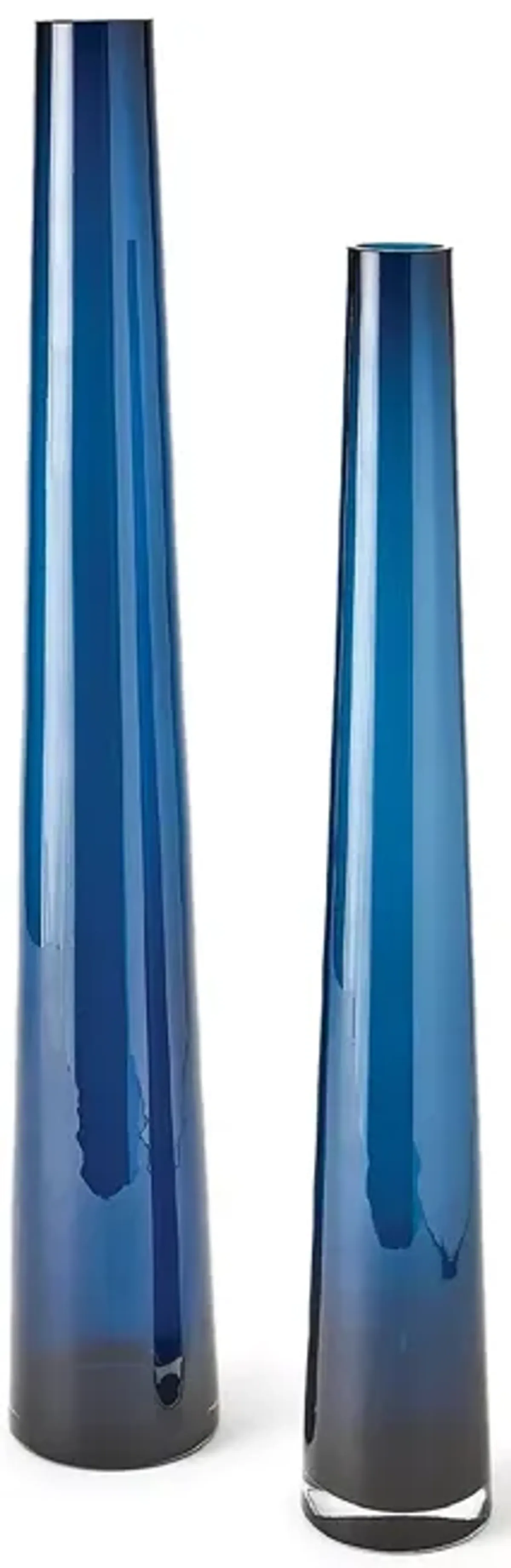 Global Views Glass Tower Vase Blue, Large