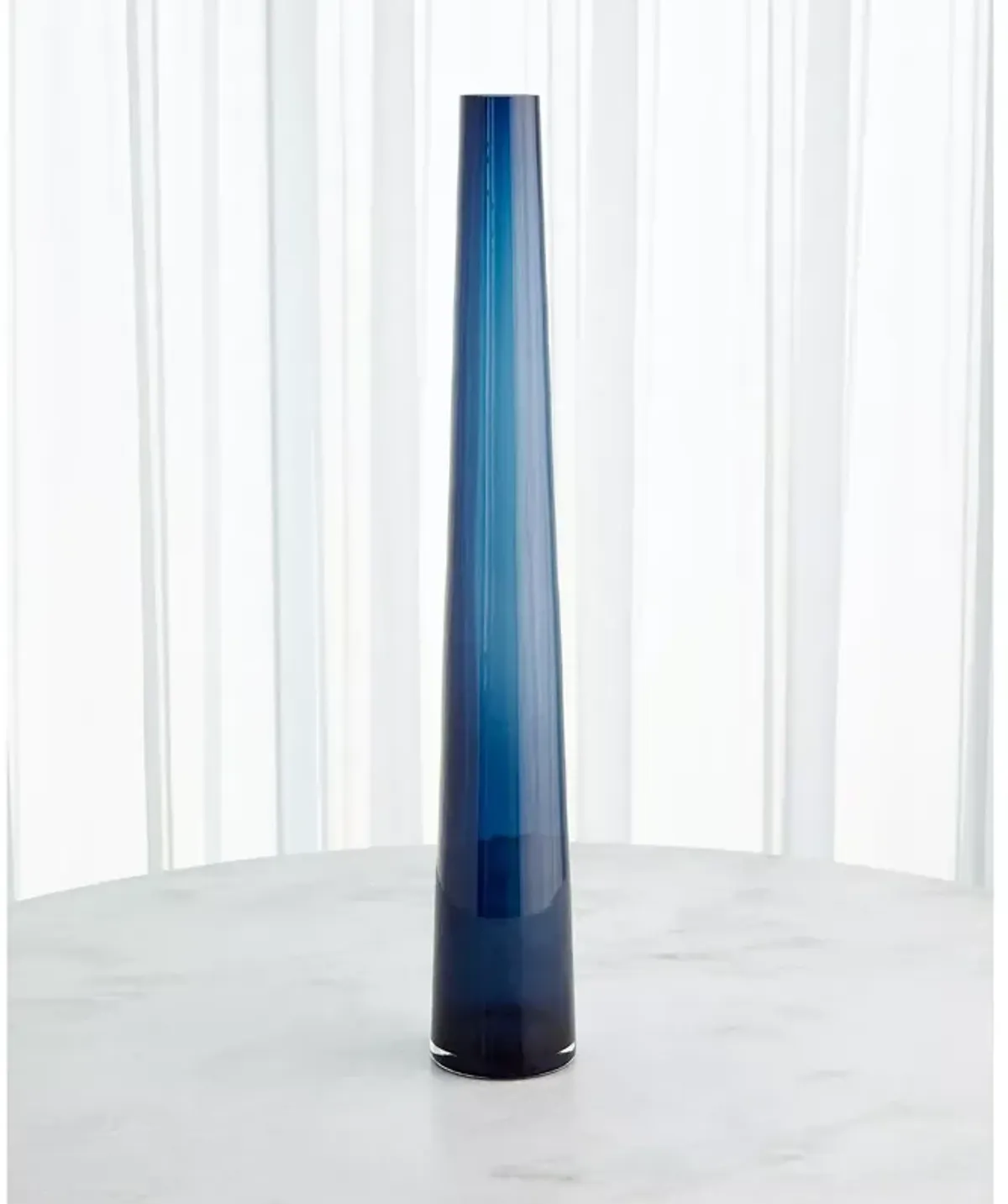 Global Views Glass Tower Vase Blue, Large