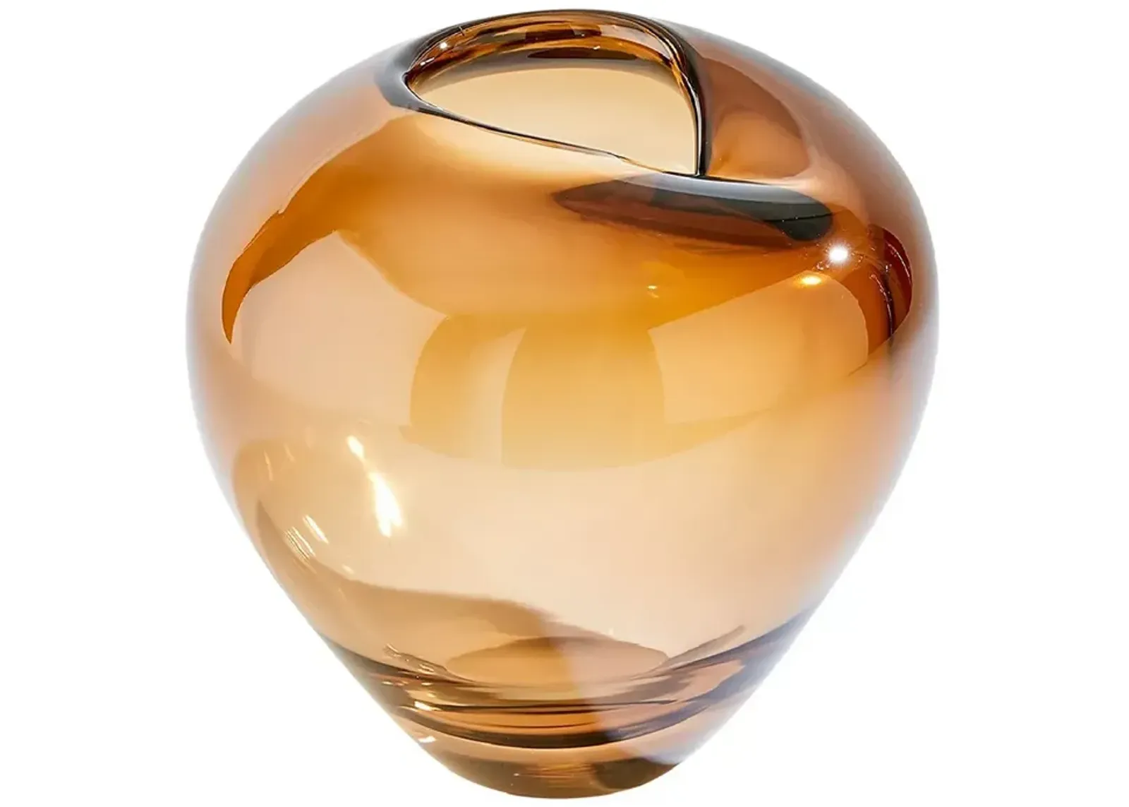 Global Views Undulating Vase Dark Amber, Large