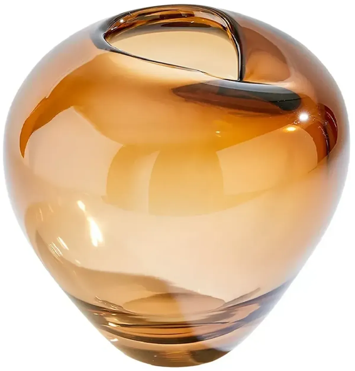 Global Views Undulating Vase Dark Amber, Large