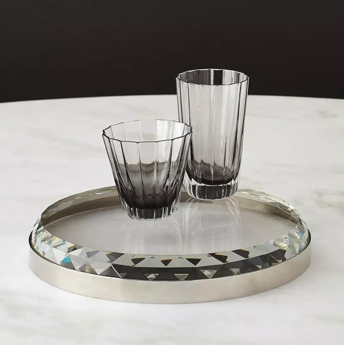 Global Views Banded Crystal Tray