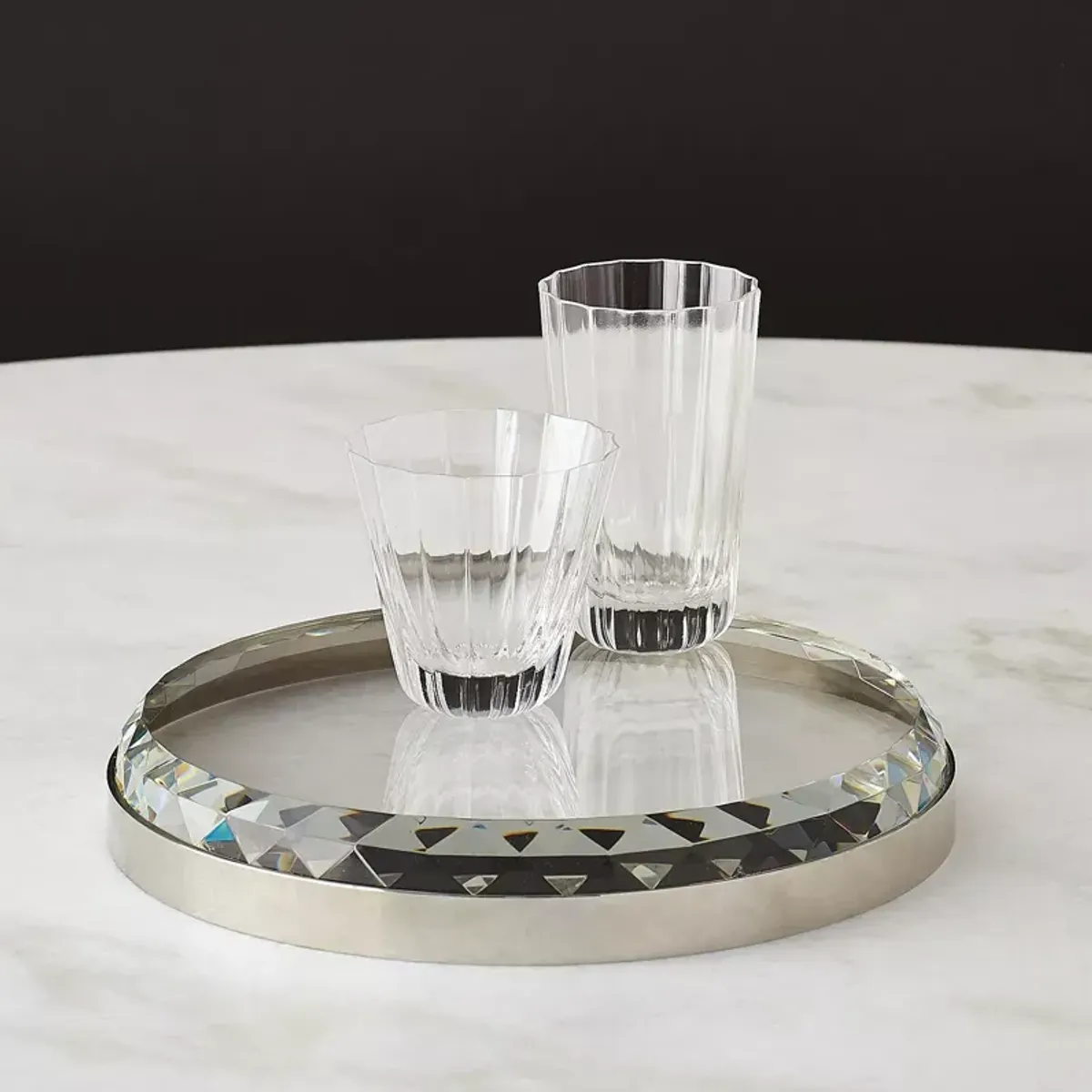 Global Views Banded Crystal Tray