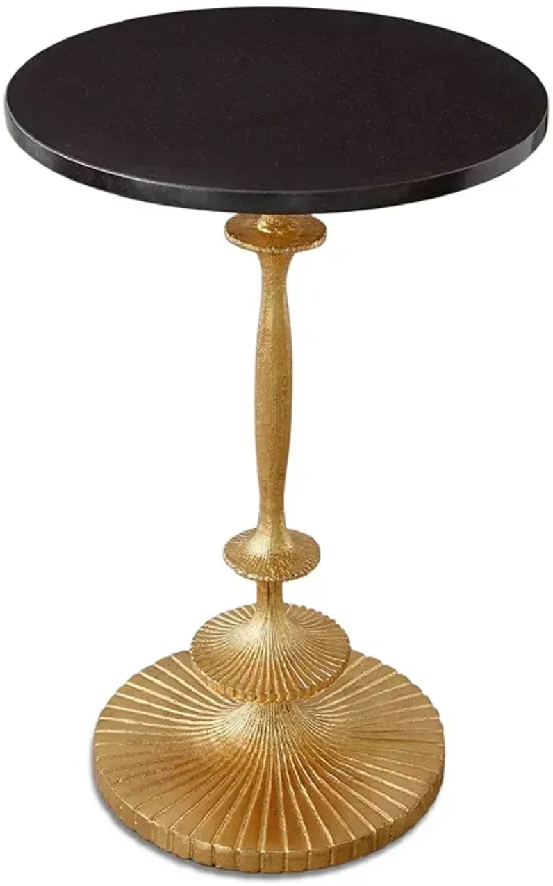 Global Views Fluted Gold Leaf Side Table