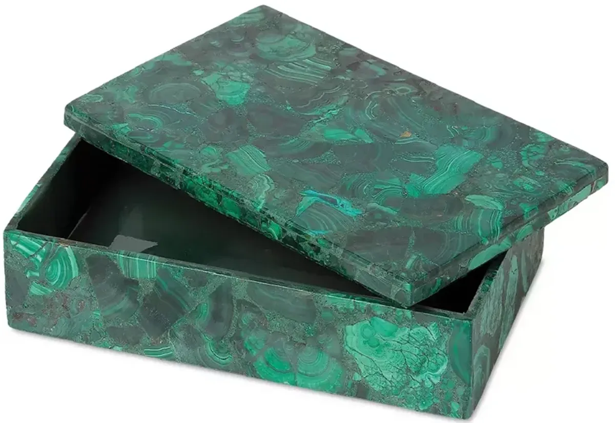 Global Views Malachite Large Stone Box