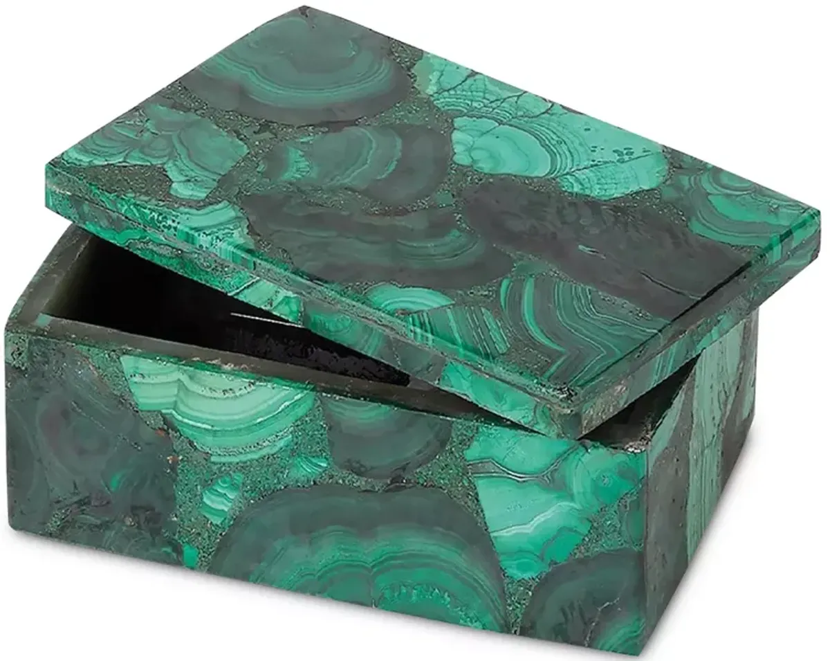 Global Views Malachite Small Stone Box