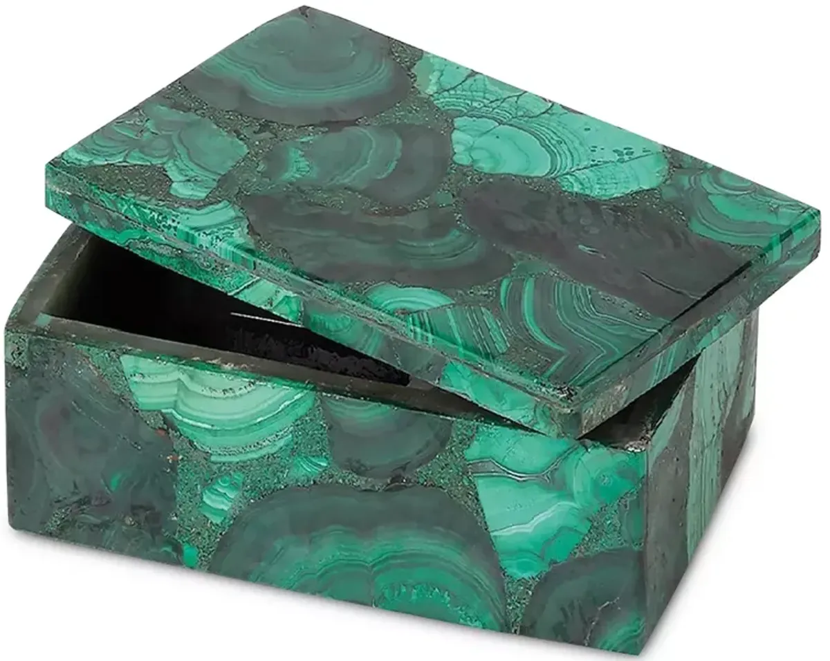 Global Views Malachite Small Stone Box