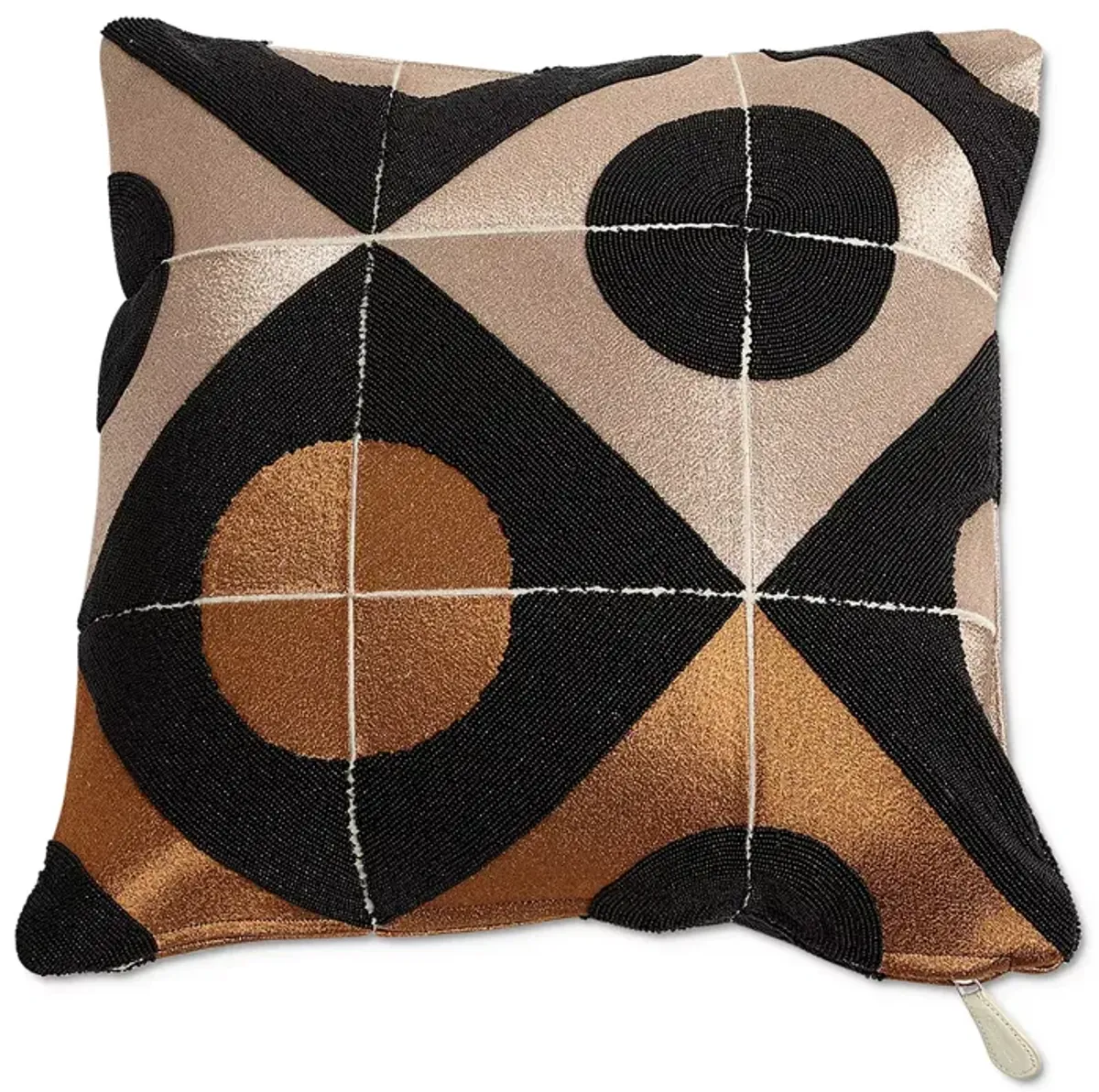 Global Views Circle-Marquetry Down Pillow, 20" x 20"