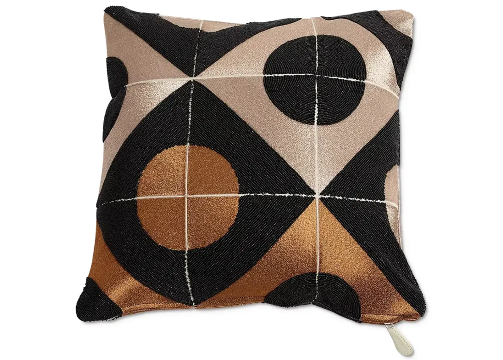 Global Views Circle-Marquetry Down Pillow, 20" x 20"