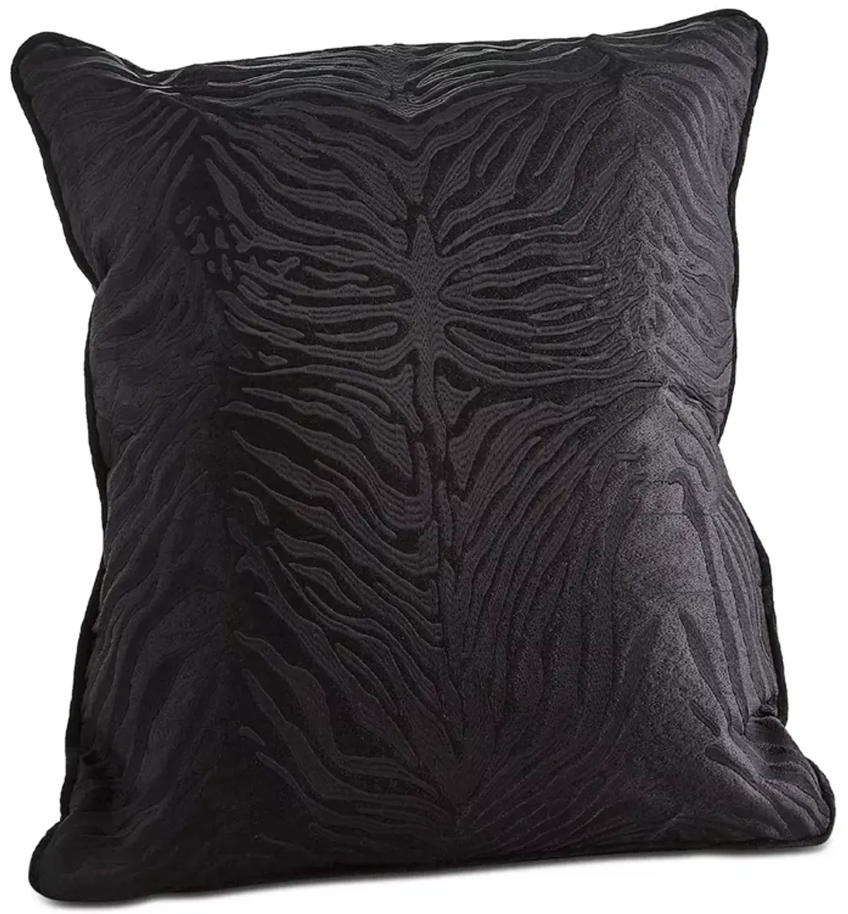 Global Views Zebra Black on Black Throw Pillow, 20" x 20"