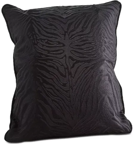 Global Views Zebra Black on Black Throw Pillow, 20" x 20"