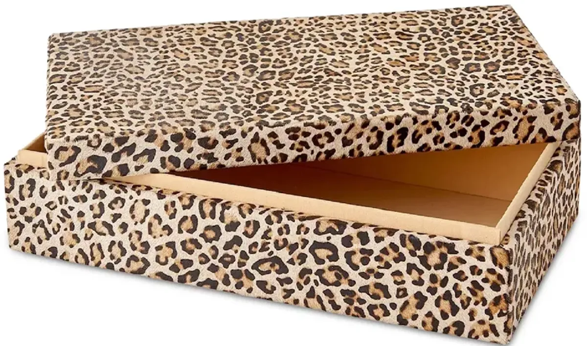 Global Views Cheetah Print Hair-on-Hide Box, Large