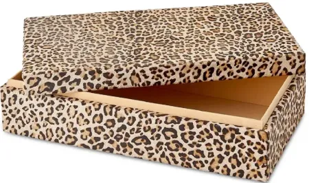 Global Views Cheetah Print Hair-on-Hide Box, Large