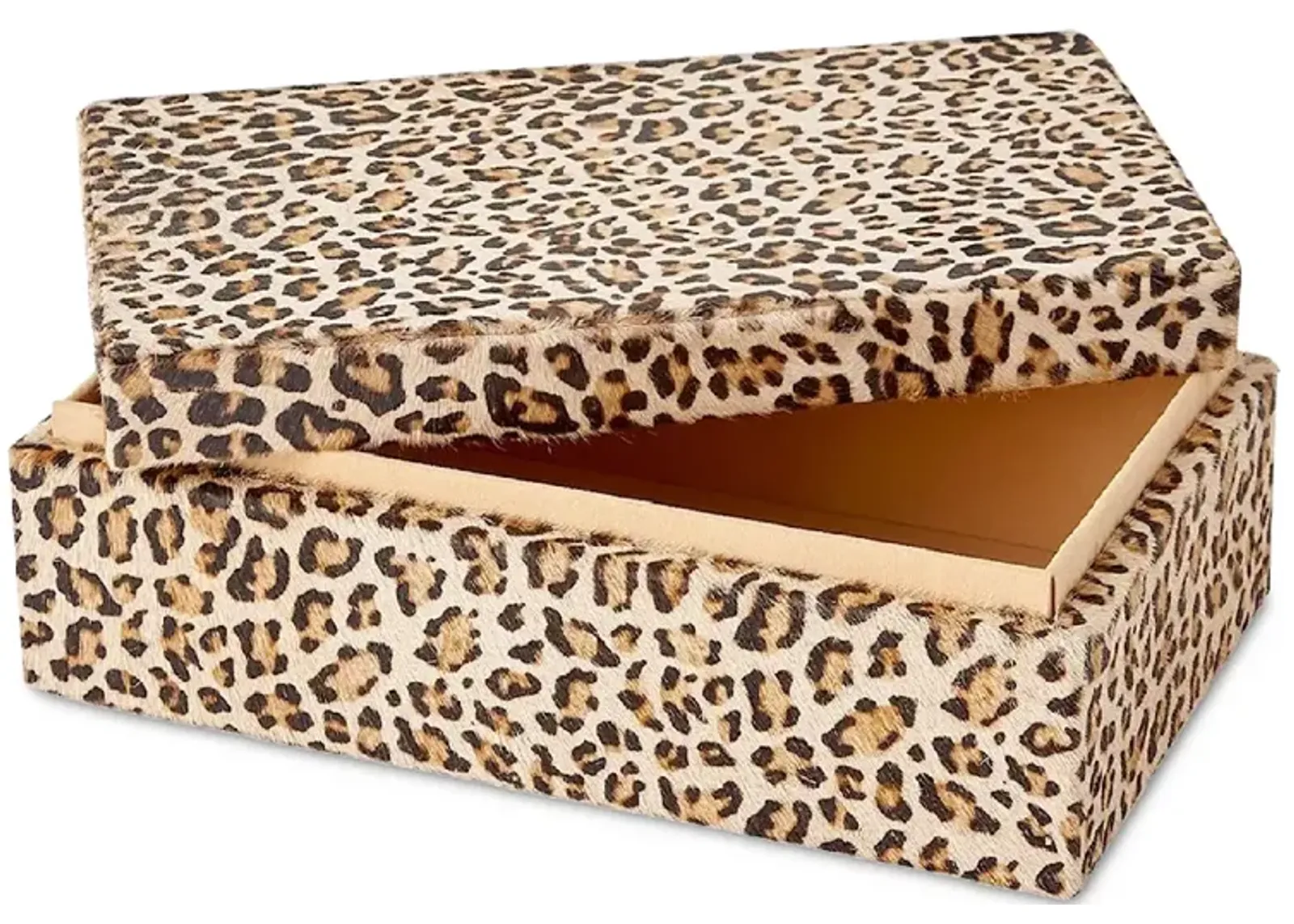 Global Views Cheetah Print Hair-on-Hide Box, Small