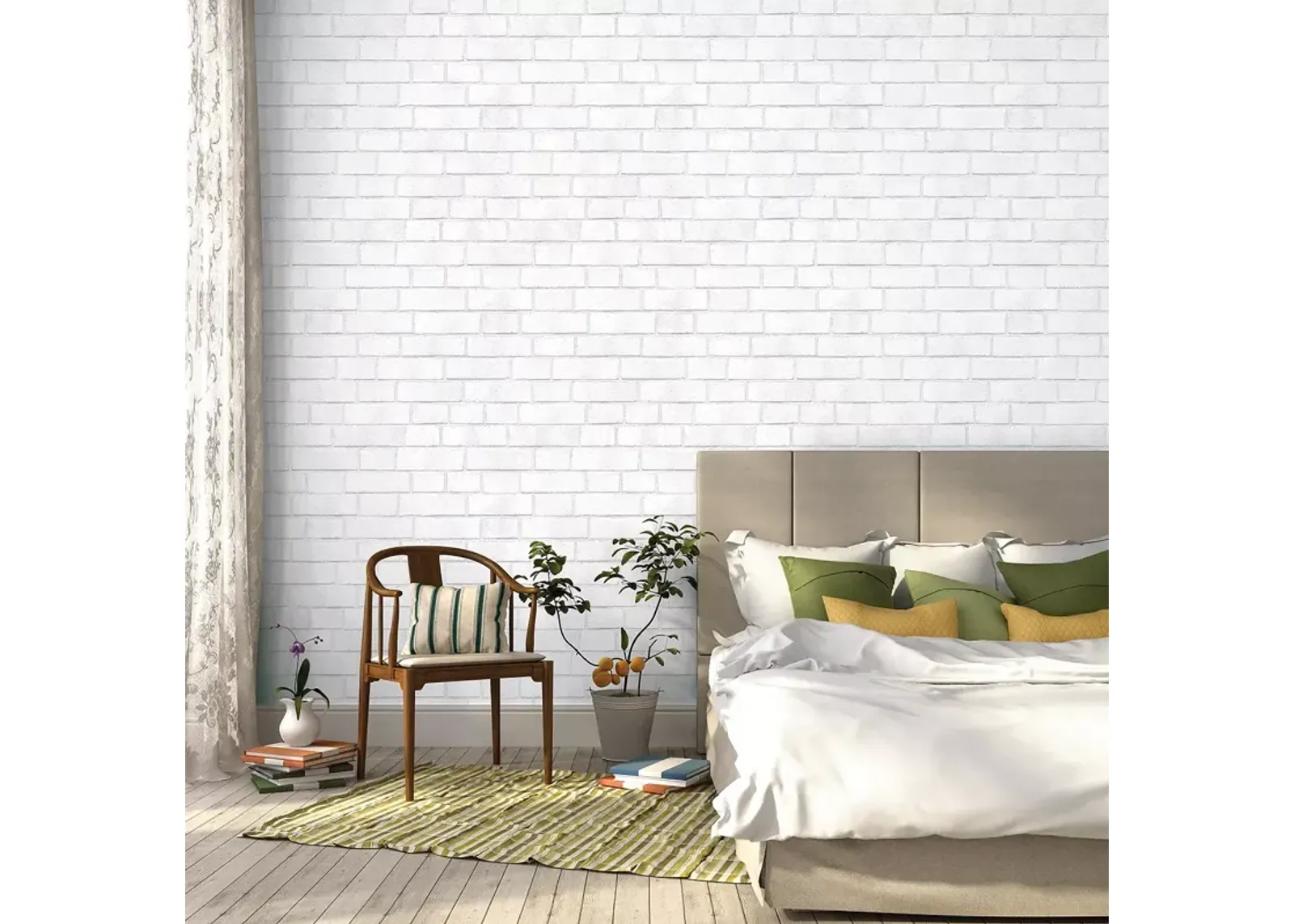 Tempaper Brick Self-Adhesive, Removable Wallpaper, Double Roll