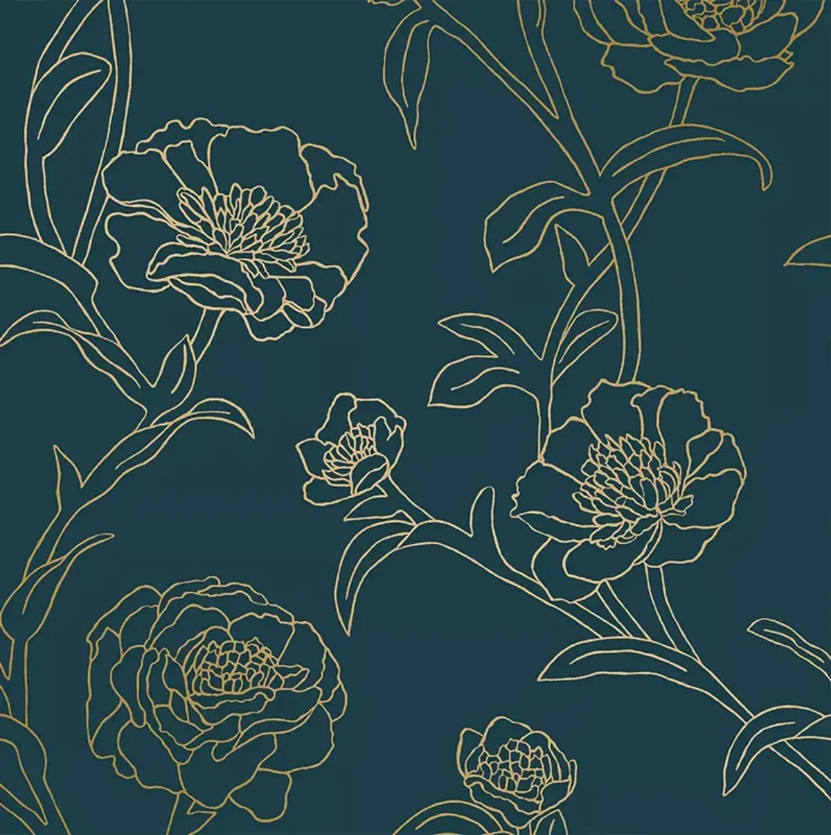 Tempaper Peonies Peel and Stick Wallpaper