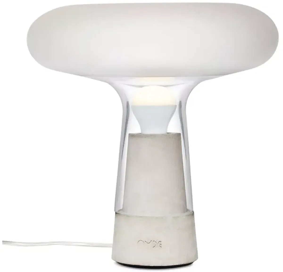 Nude Glass Orion Lamp Top with Concrete Base