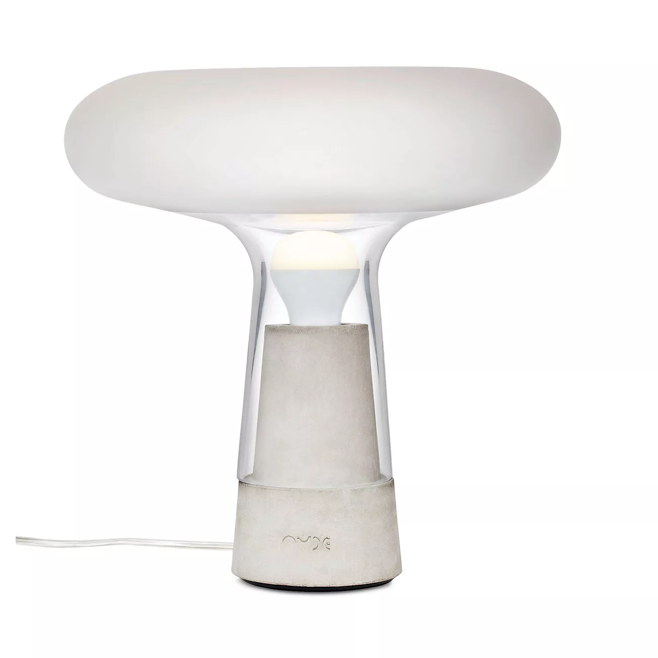 Nude Glass Orion Lamp Top with Concrete Base