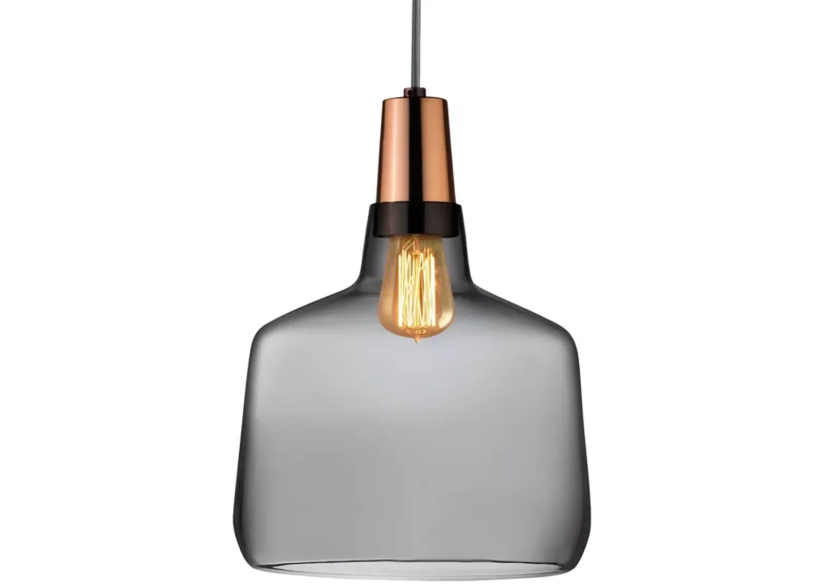 Nude Glass Mono Lamp Smoke with Copper Socket 