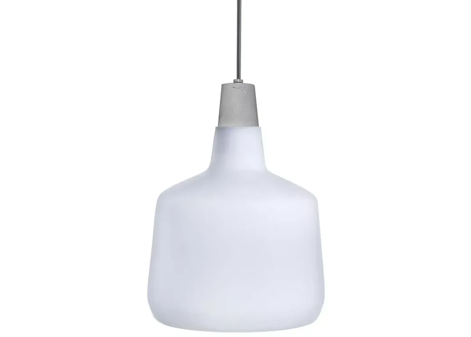 Nude Glass Mono Lamp Opal White with Concrete Socket