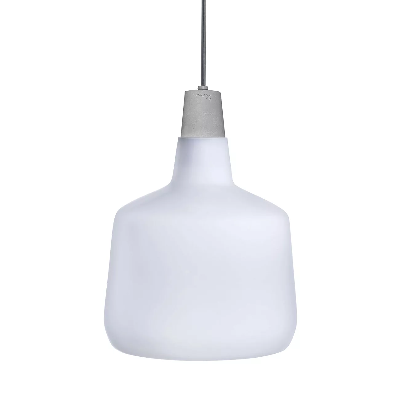 Nude Glass Mono Lamp Opal White with Concrete Socket