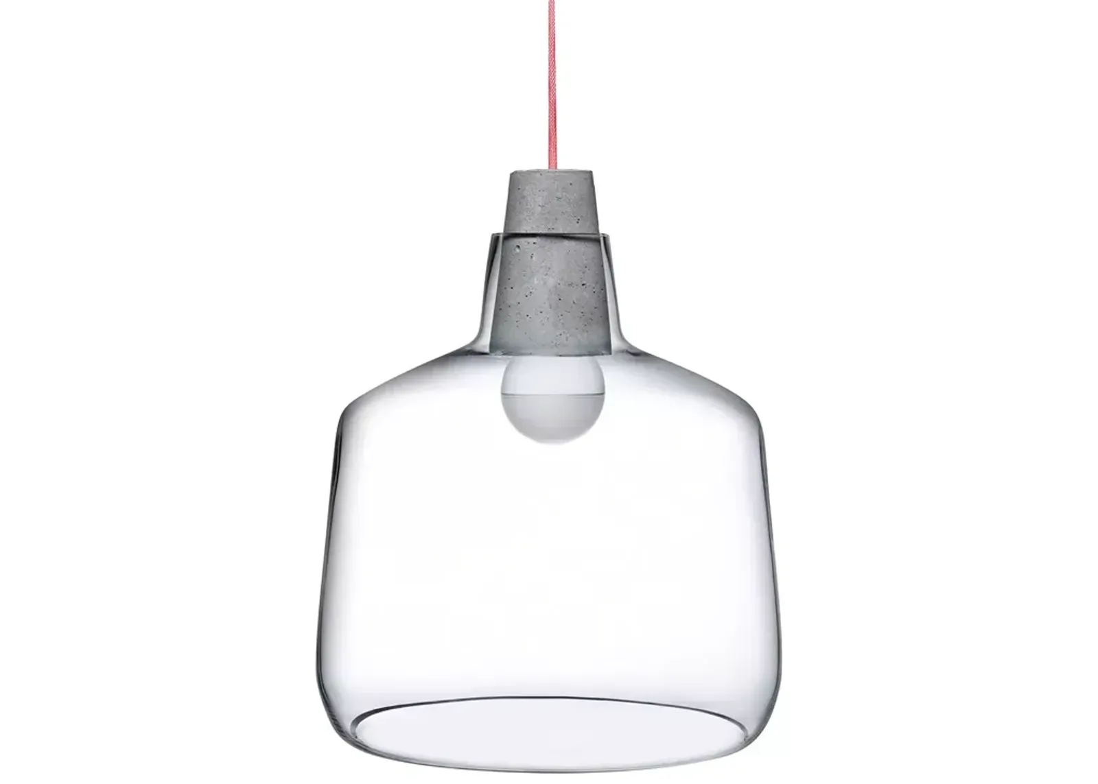 Nude Glass Mono Lamp Clear with Concrete Socket