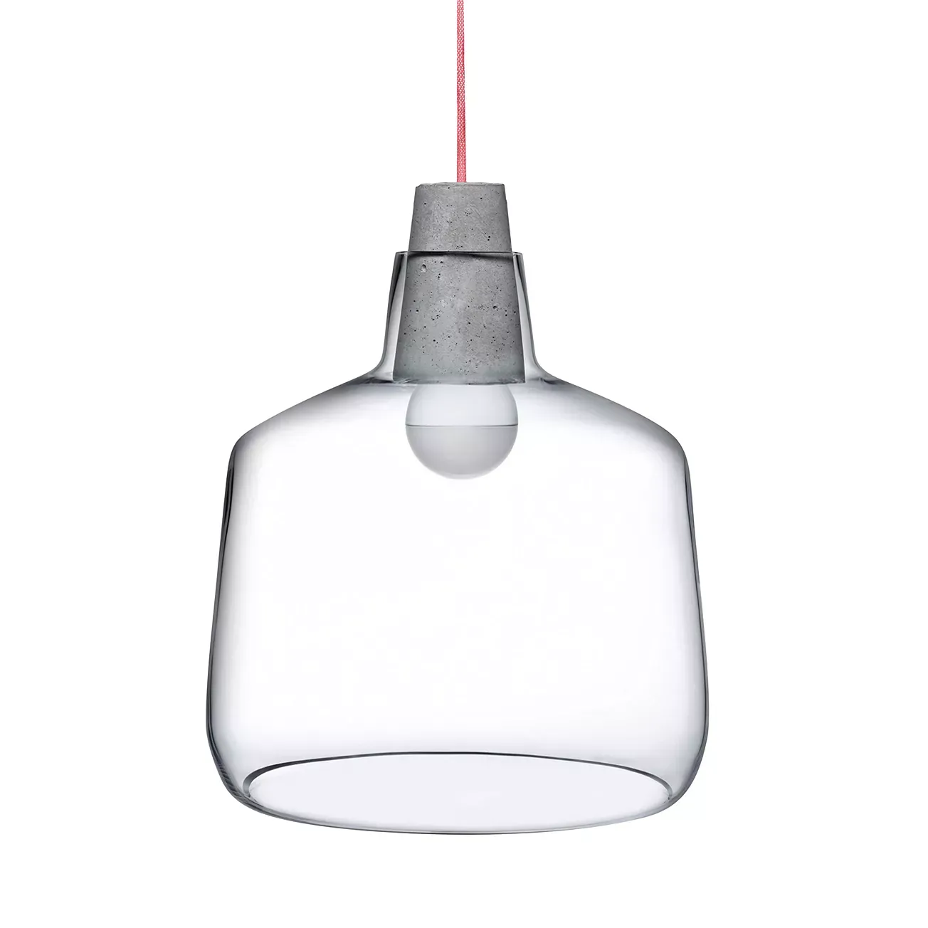 Nude Glass Mono Lamp Clear with Concrete Socket